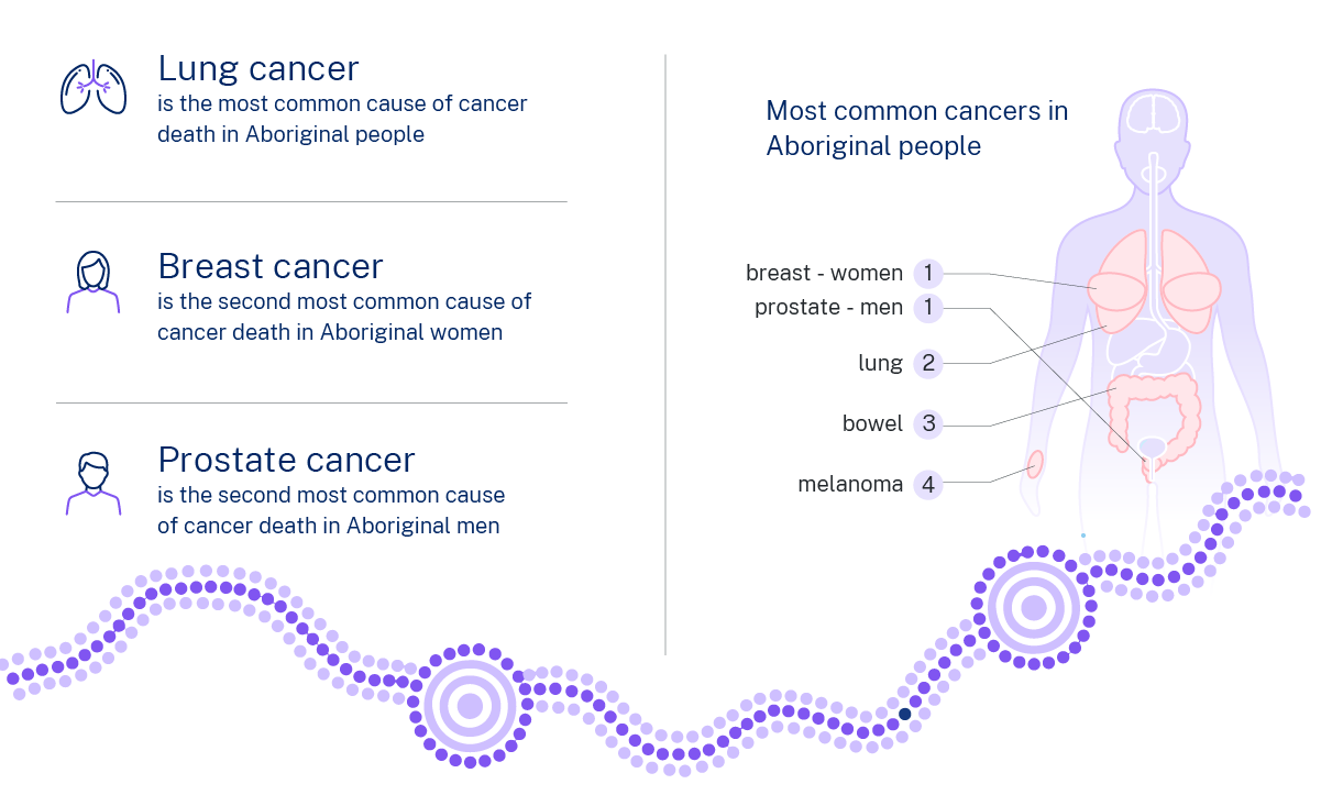 Most common cancers in Aboriginal people infographic